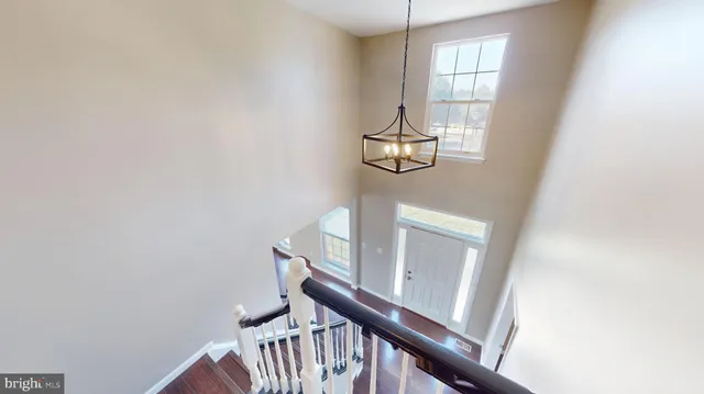 an empty room with a wooden door