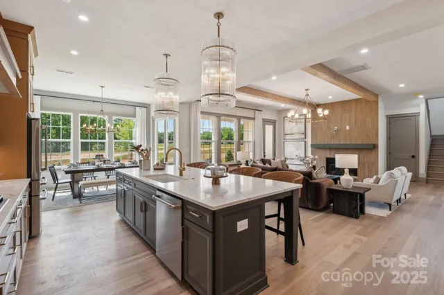 a kitchen with lots of counter top space