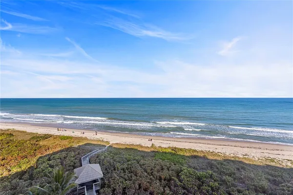 a view of an ocean and beach