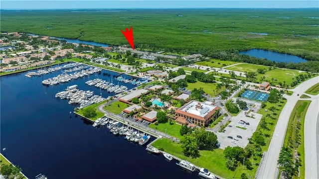 a view of a lake with a house
