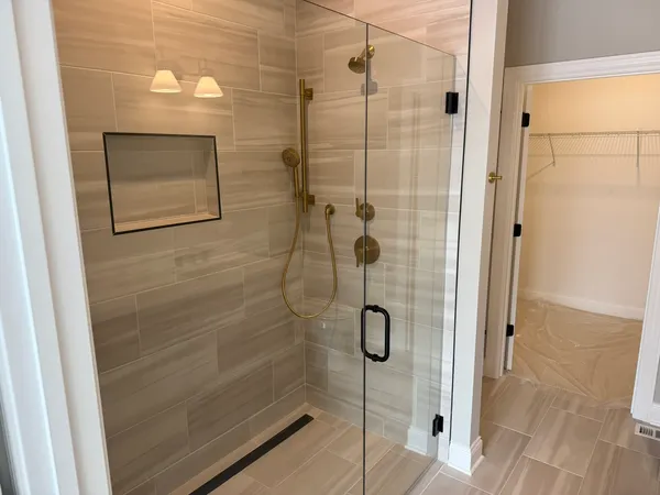 a bathroom with a shower