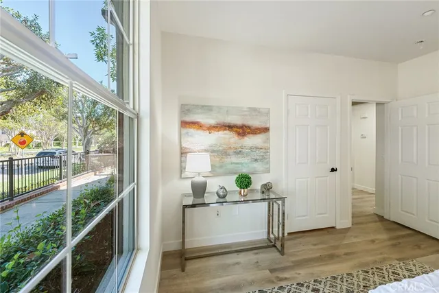workspace with furniture and garden view