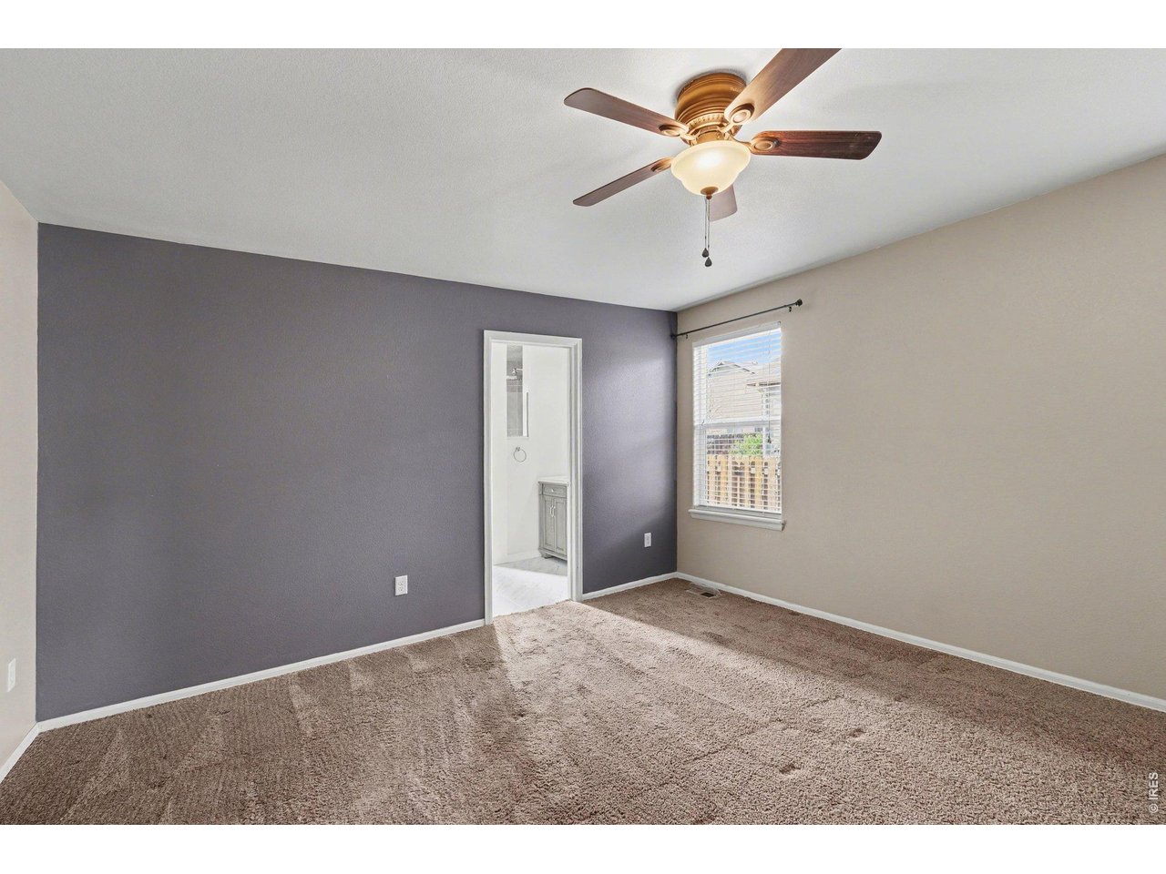 7347 Atlantis Street Wellington, CO 80549 - Photo 9 of 23 Primary bedroom has carpet and a ceiling fan