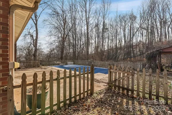 a view of wooden fence