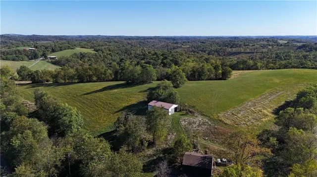 a view of a field with an ocean