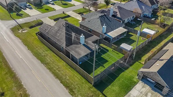 an aerial view of a house