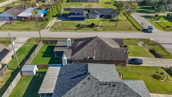 an aerial view of a house