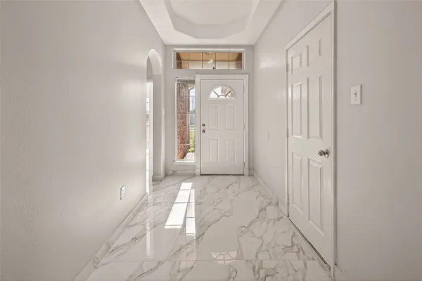 a view of a bathroom with a door