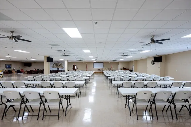 a view of a dining area with furniture
