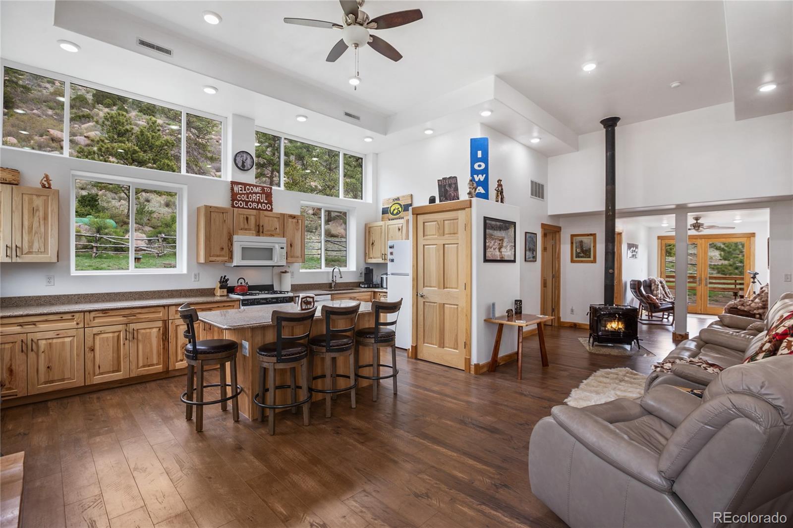 437 Langnis Road Guffey, CO 80820 - Photo 14 of 33 a view of a dining room with furniture window and wooden floor