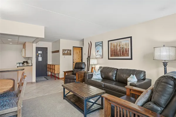 a living room with furniture and a couch