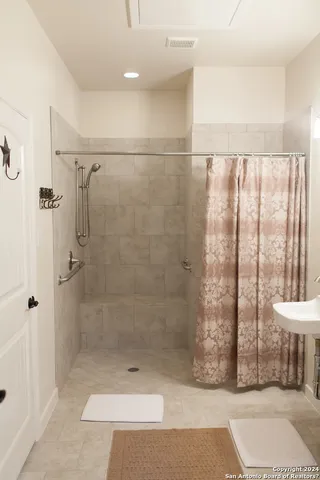 a bathroom with a shower