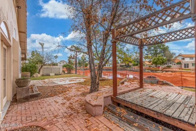 a view of a house with snow on the floor