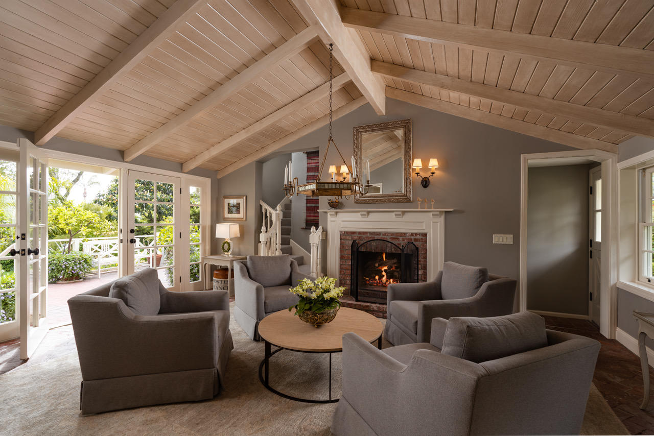 1077 Summit Road Santa Barbara, CA 93108 - Photo 12 of 49 a living room with furniture and a fireplace