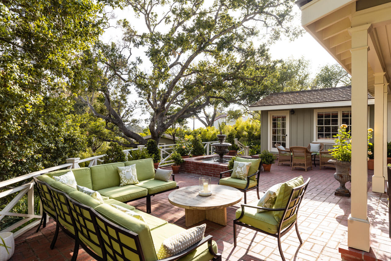 1077 Summit Road Santa Barbara, CA 93108 - Photo 28 of 49 a view of backyard with outdoor seating and plants
