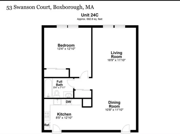 $1,850 | 53 Swanson Court, Unit 24C, Boxborough, MA 01719