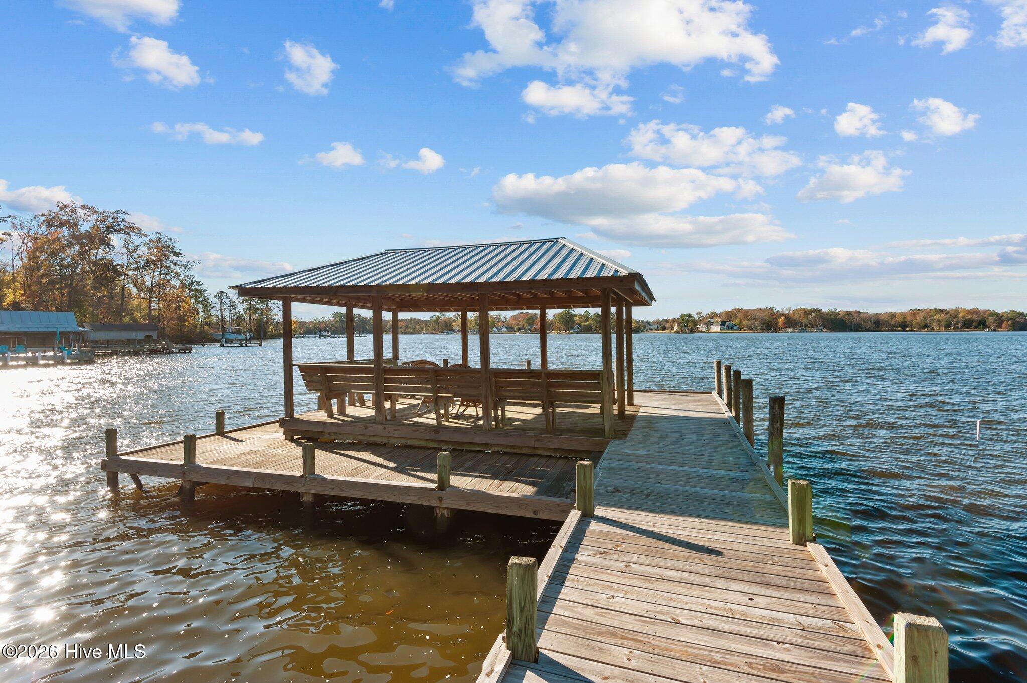 155 Teach's Cove Road Bath, NC 27808 - Photo 46 of 47 HOA Dock and Pier with Covered Pavilion facing Bath Creek