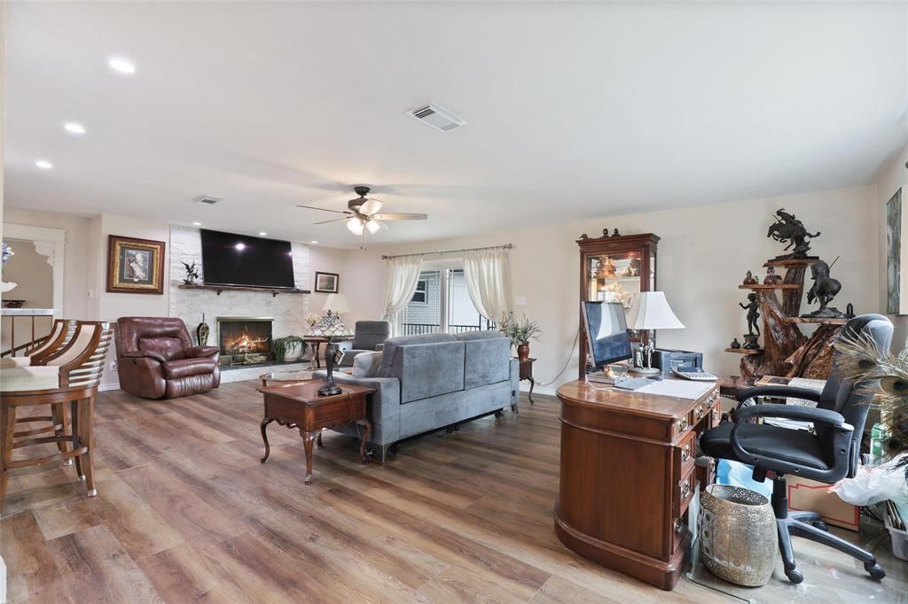 110 Vanshire Road West Lakeside, TX 76108 - Photo 13 of 34 Very spacious living area and pretty fireplace!