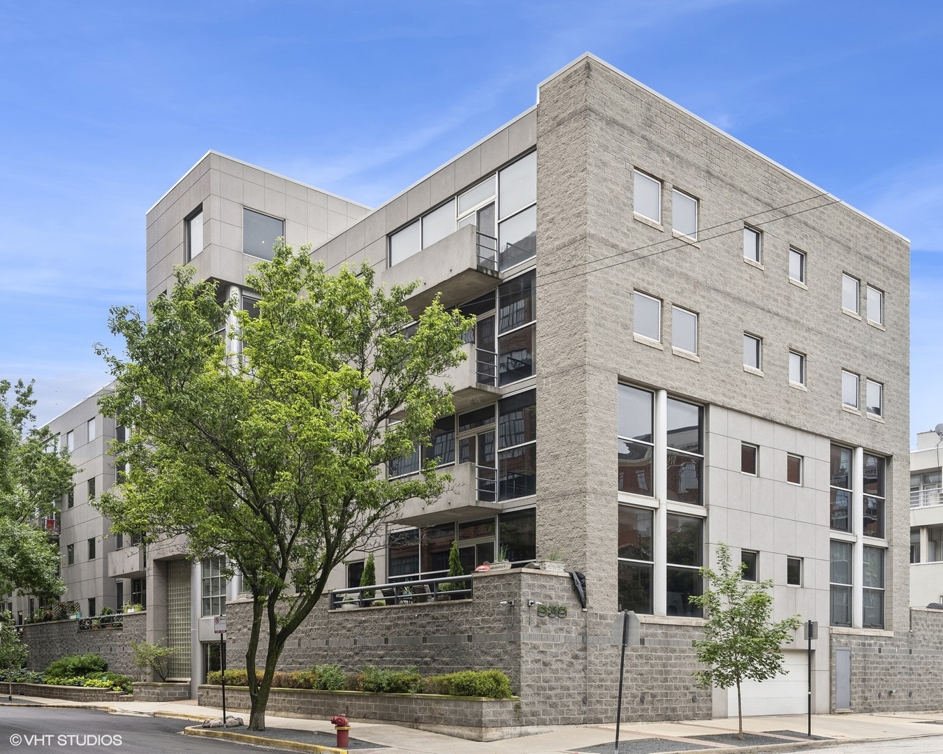 a front view of a building