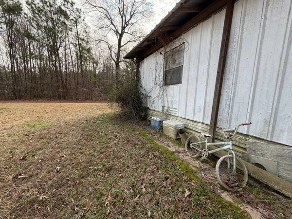 a view of a patio with table and chairs barbeque potted plants and large tree