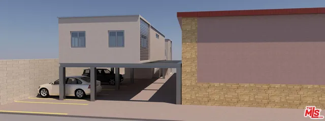 a view of a car parked in front of a house