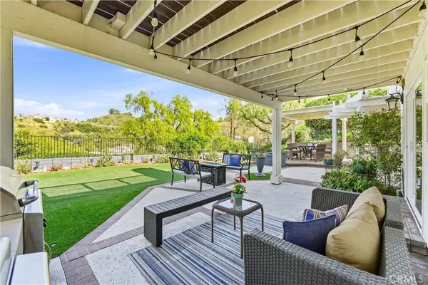 a outdoor view with a sitting space