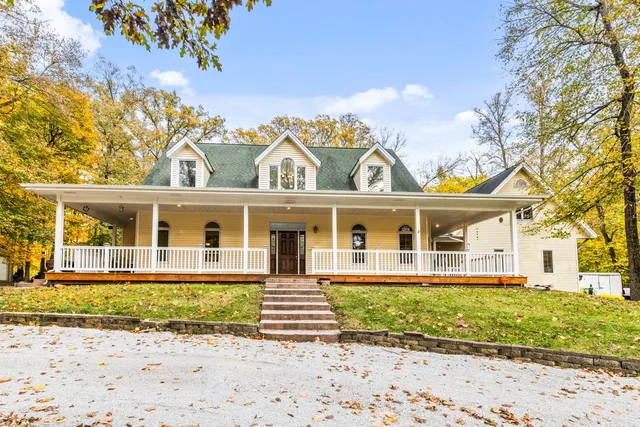 front view of a house with a porch