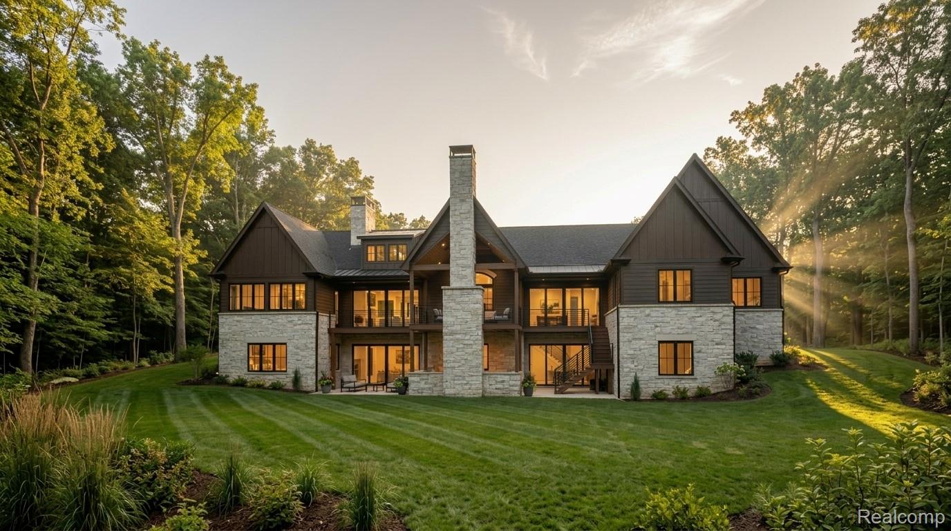 7804 Fieldstone Ridge Clarkston, MI 48348 - Photo 2 of 3 Architectural Rendering – Walkout Rear Elevation with Covered Deck