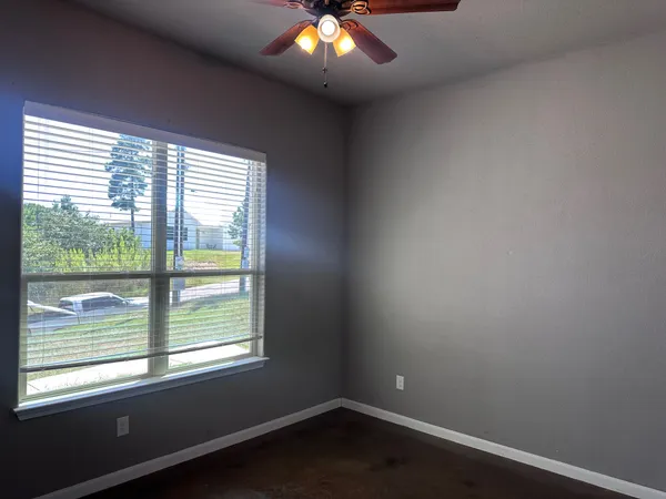 an empty room with a window