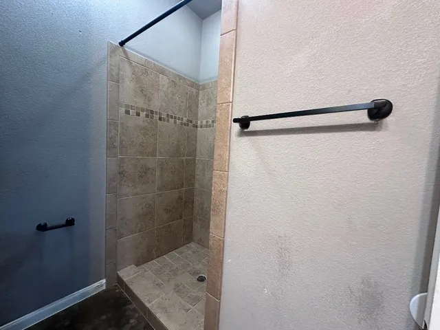 a bathroom with a shower