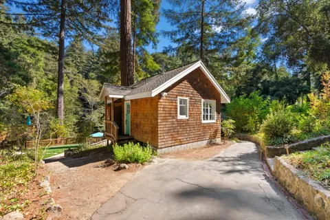 a view of lake with green space