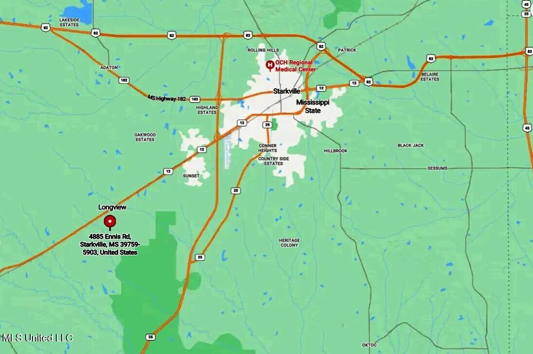 4885 Ennis Road Starkville, MS 39759 - Photo 38 of 52 Map1