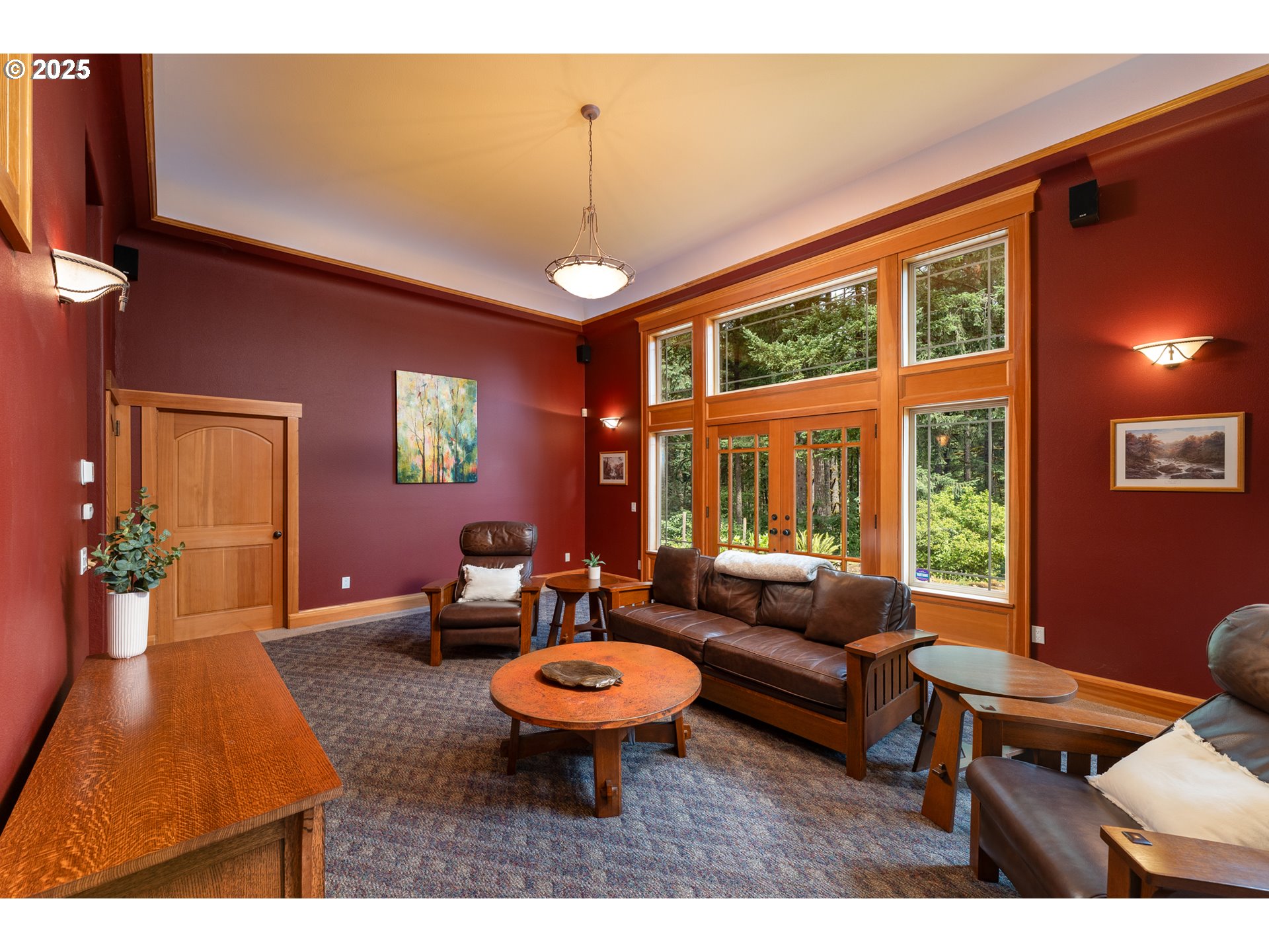 22091 South Ridge Road Oregon City, OR 97045 - Photo 16 of 48 a living room with furniture a fireplace and a large window