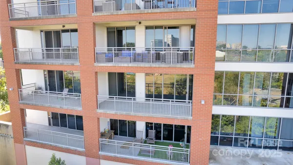 a view of a building from a window