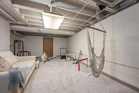 a bedroom with furniture
