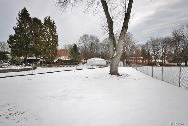 a view of outside covered with snow