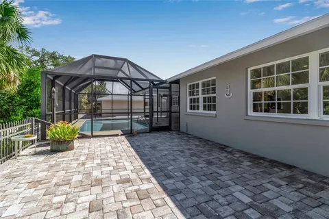 a backyard of a house with lots of green space