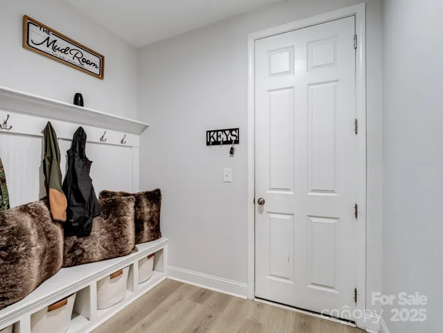 a view of a hallway with closet