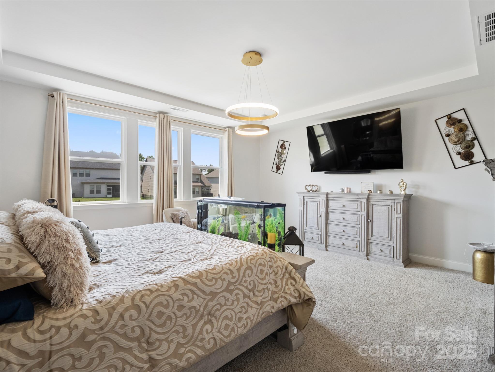 15213 Shallow Ridge Road Charlotte, NC 28278 - Photo 29 of 48 a spacious bedroom with a bed and a flat screen tv