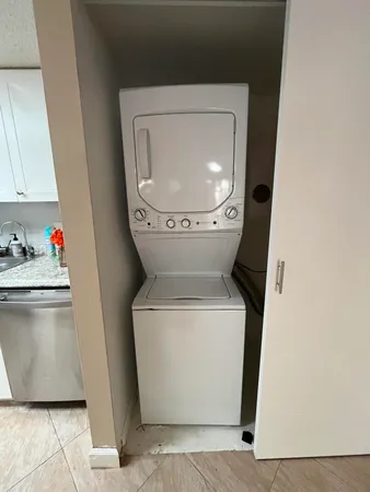 a utility room with a washer and dryer