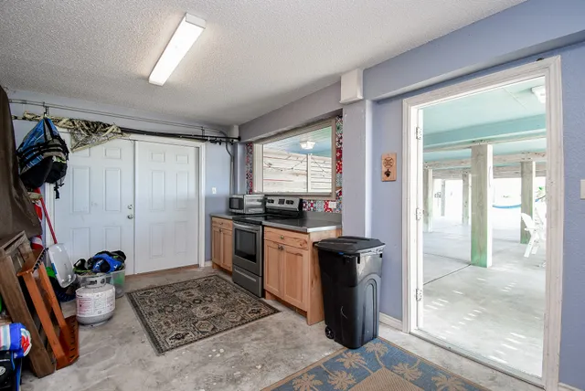 a view of a playground with a slide