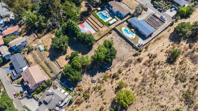 an aerial view of a house