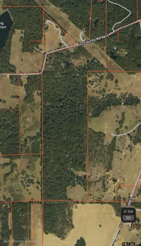 a view of a yard with large trees