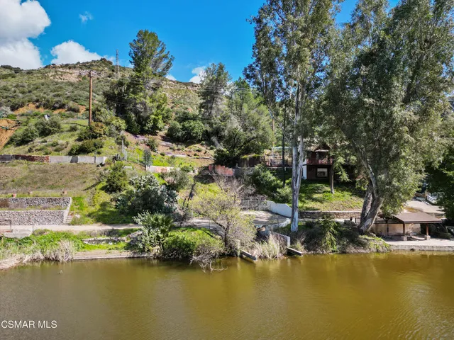 a view of a lake with houses