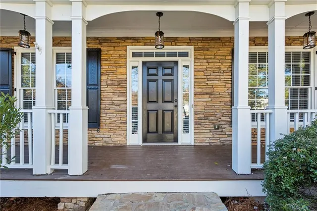 front view of a brick house
