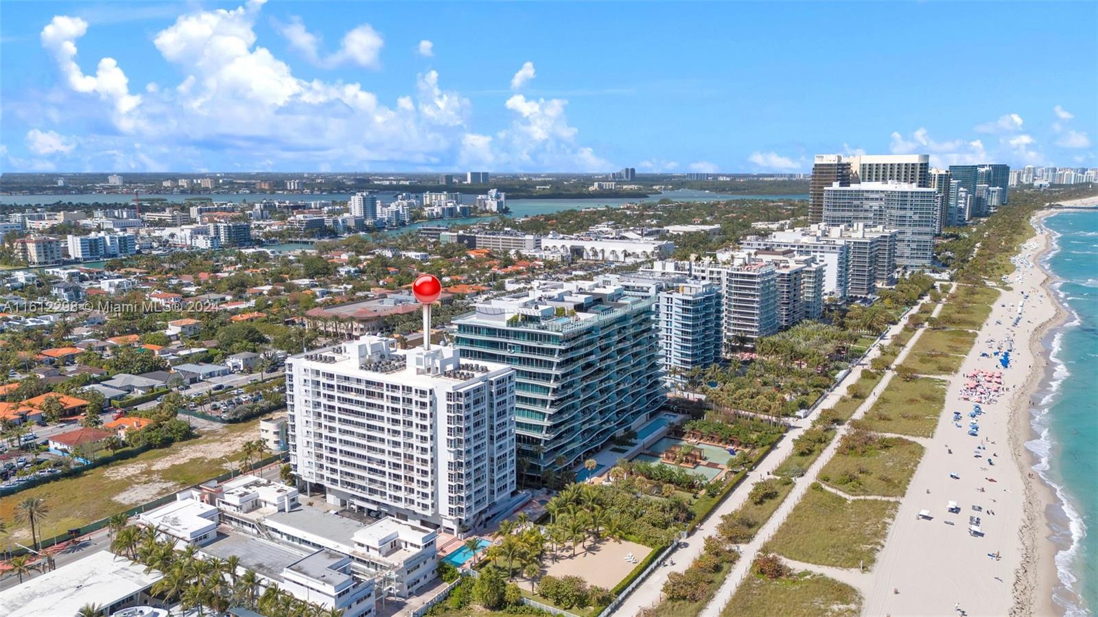 9341 Collins Avenue, Unit 707 Surfside, FL 33154 - Photo 54 of 55 an aerial view of city and lake view