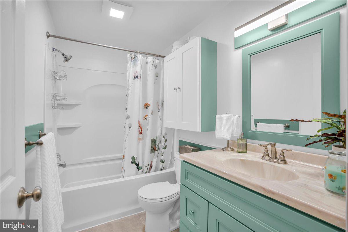 32 Millbridge Road Clementon, NJ 08021 - Photo 9 of 21 a bathroom with a granite countertop sink toilet mirror and shower