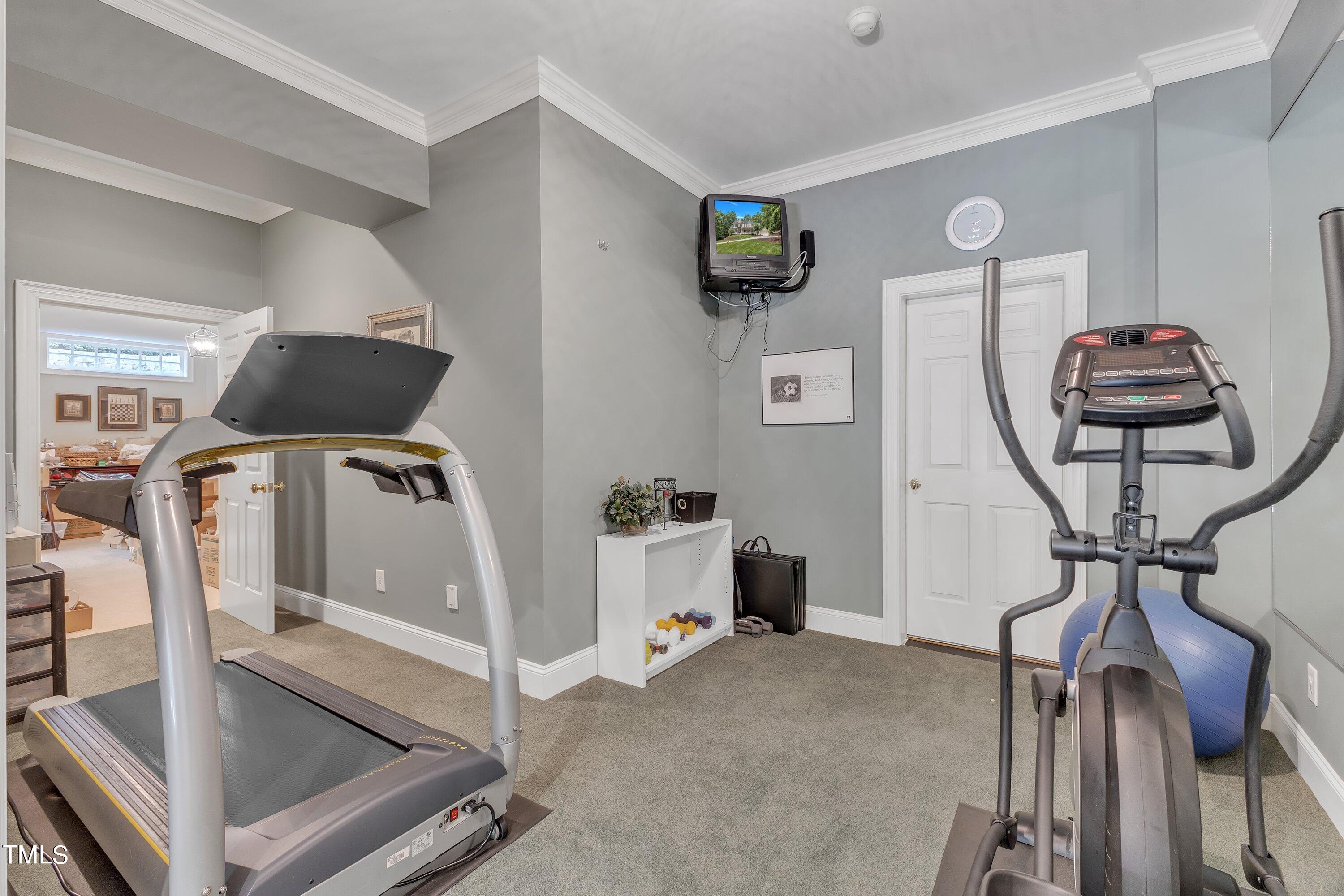 11220 Brass Kettle Road Raleigh, NC 27614 - Photo 63 of 86 a view of a room with gym equipment