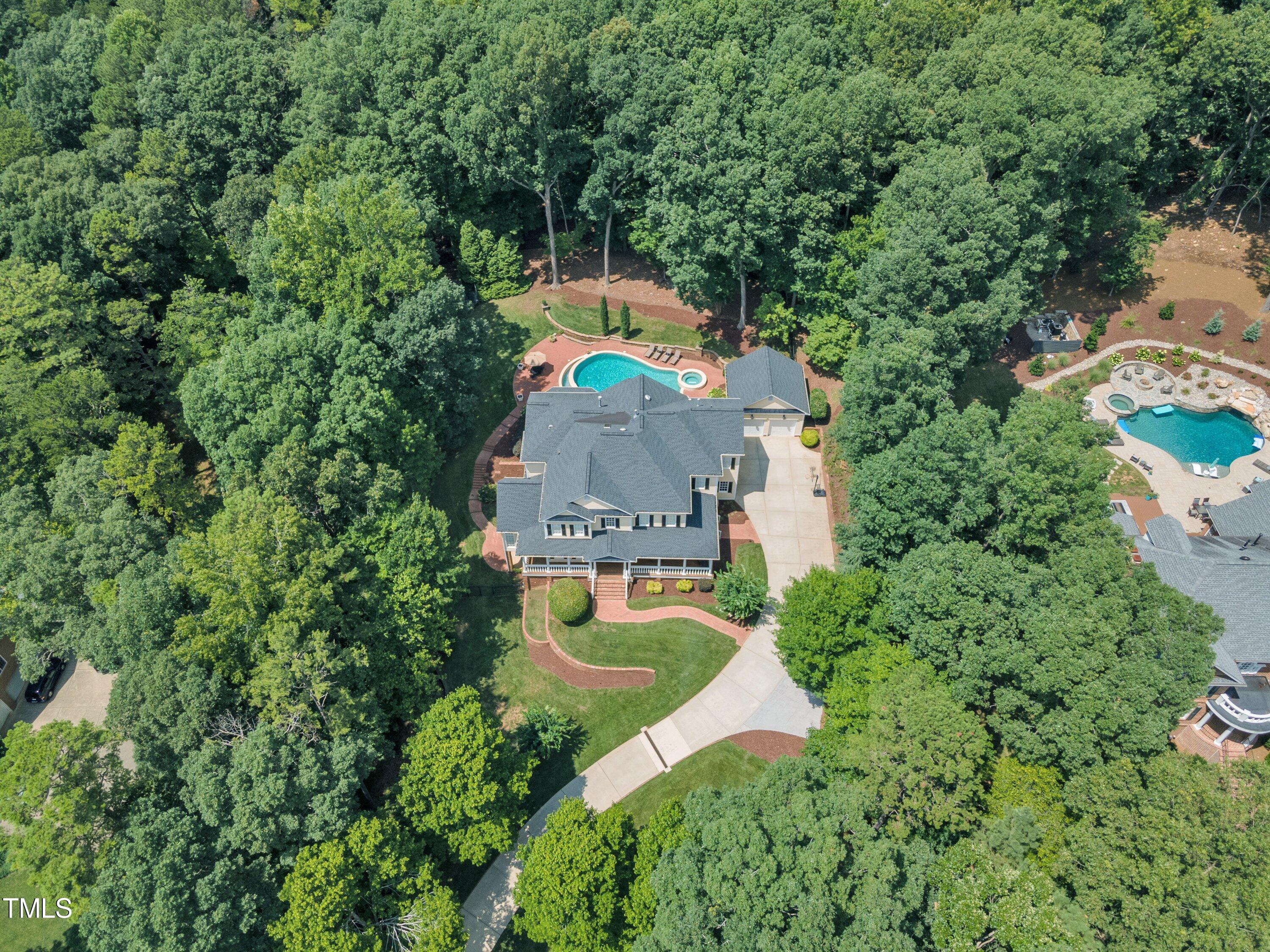 11220 Brass Kettle Road Raleigh, NC 27614 - Photo 75 of 86 an aerial view of a house with a swimming pool a yard and a yard