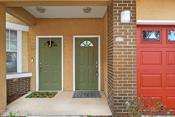 a view of a door of a house